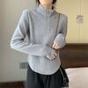A Loose, Slimming and Warm Long-sleeved Top for Women In Autumn and Winter with A Half-zipper Striped Base Layer