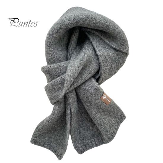 Women Scarf Winter Windproof Solid Color Soft Thick Knitting Keep Warm Cozy Unisex Korean Style Men for Outdoor