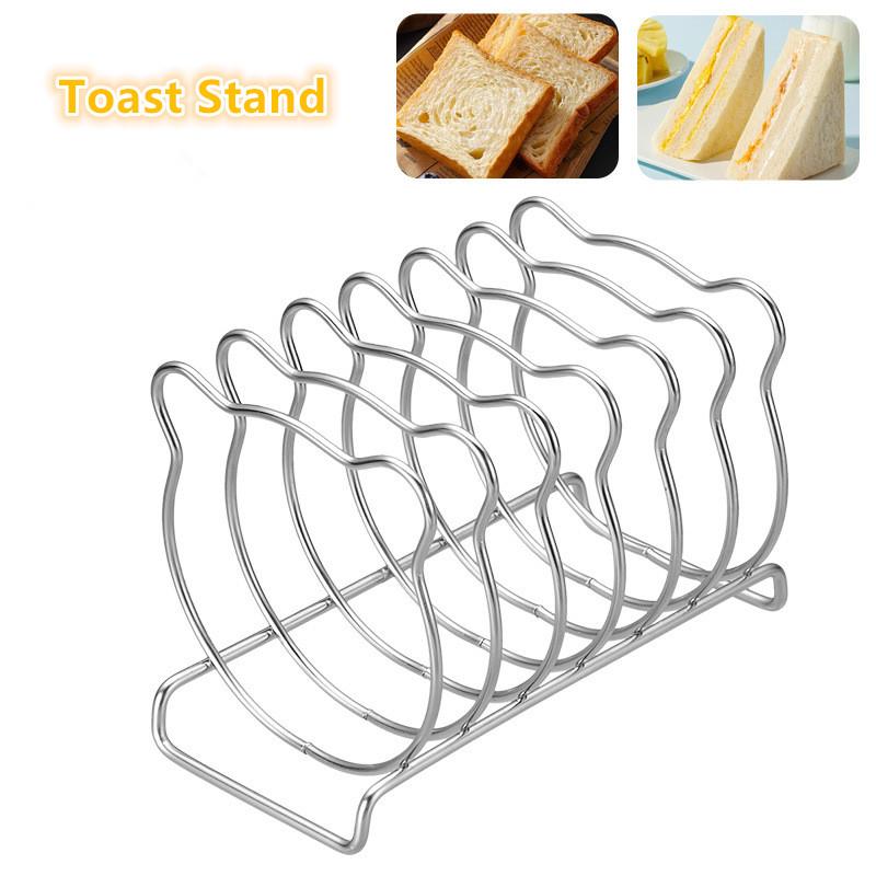 Porta toast in acciaio inossidabile - Griglia per pane multi-scomparto per servire toast, panini e colazione (Design salvaspazio)