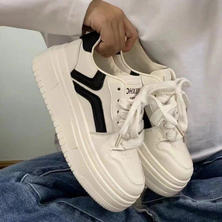 Single shoes children spring and autumn 2025 new versatile chic Hong Kong style little white shoes thick-soled wear-resistant sports and leisure bo