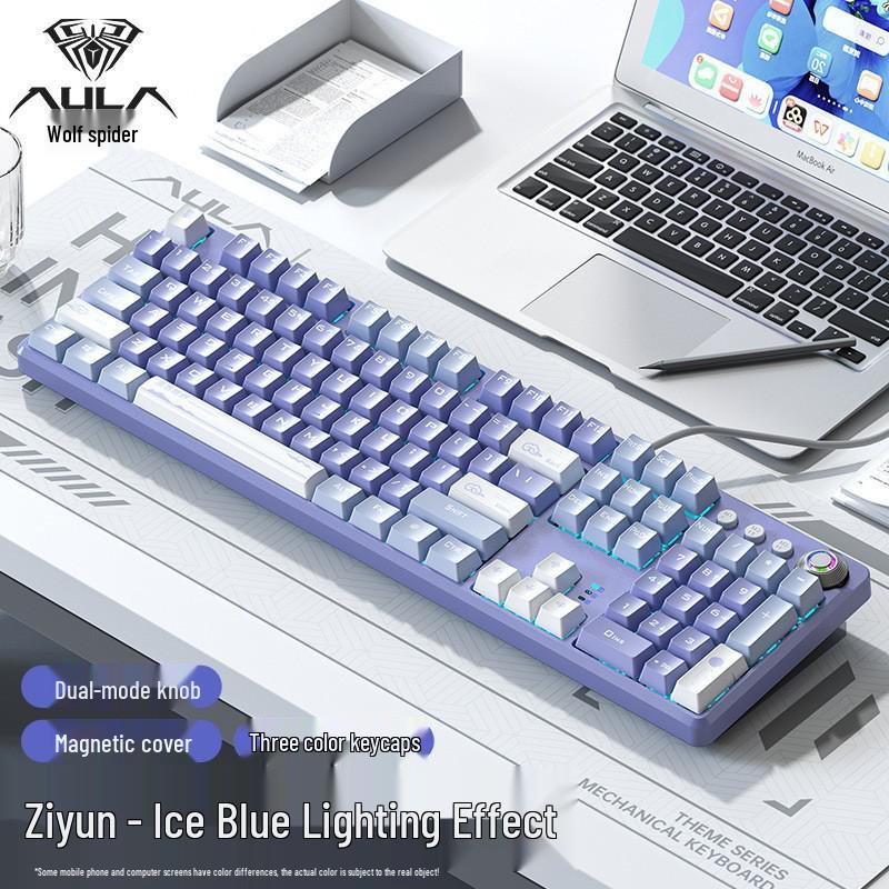 Wolf Spider F2088 Mechanical Gaming Keyboard, Blue Switch, with Wrist Rest for Esports and Home Desktop Use.