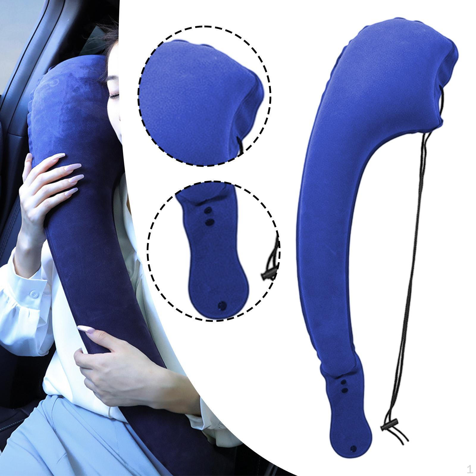 

Inflatable Neck Body Pillow Airplane Travel Essential Foldable Upper Support for Темно-синій