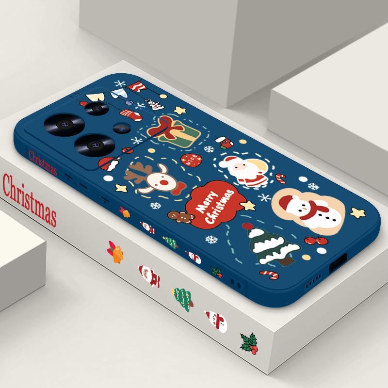 Cartoon Christmas Print Case For Xiaomi Redmi Note 14 13 Pro Plus 5G Note 11 12 13 14 Pro 13C 14C 4G Clear Soft TPU Phone Cover