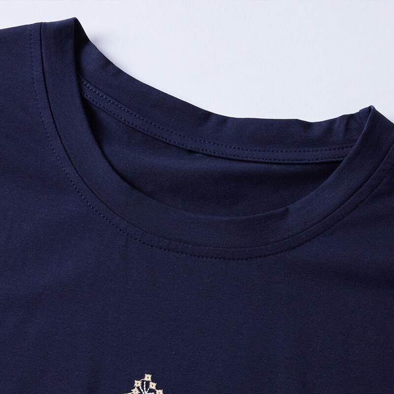 Pastel Women's Embroidered Chinese Style Summer T-Shirt