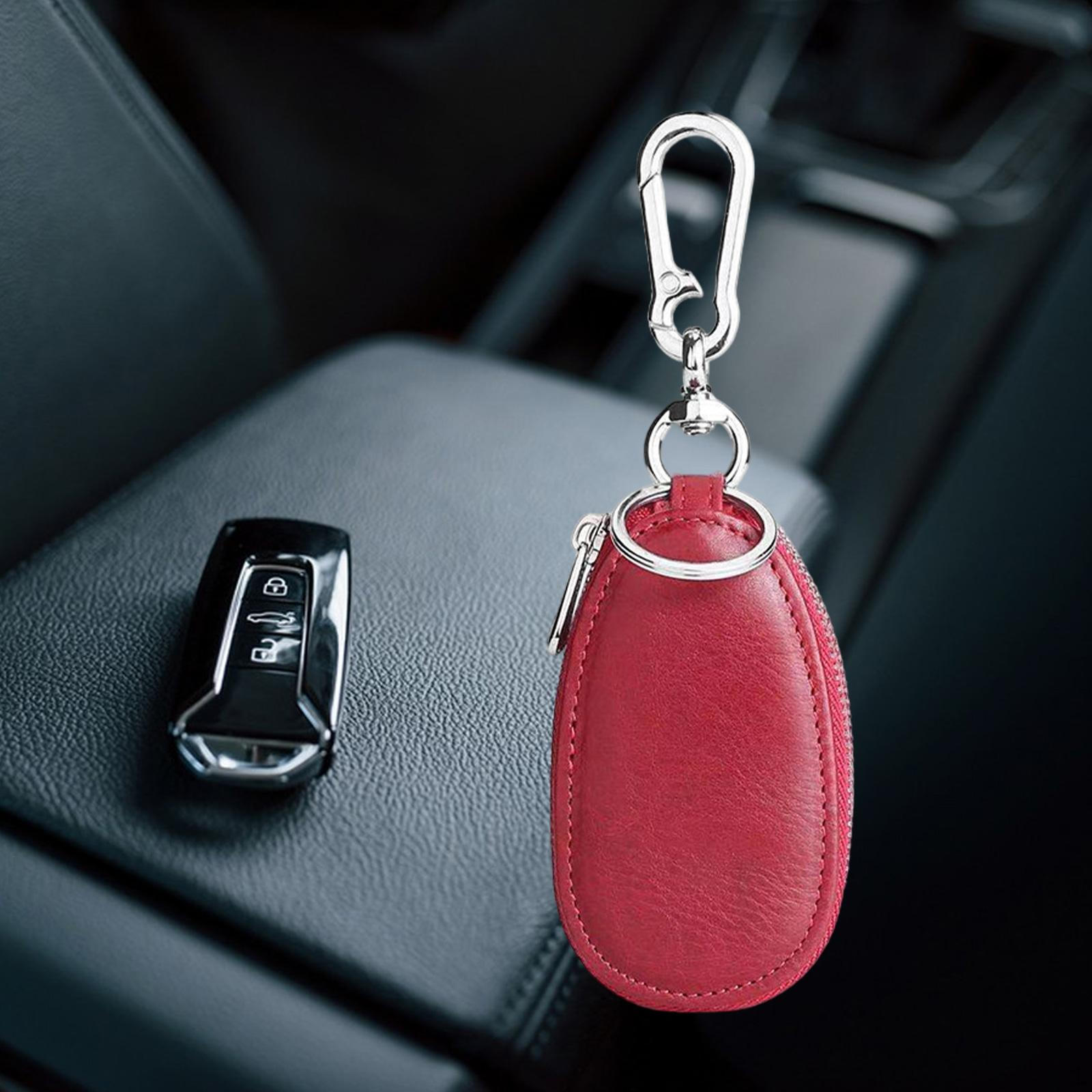 

Чехол для автомобильного ключа из искусственной кожи, устойчивый к царапинам, многофункциональная сумка красный