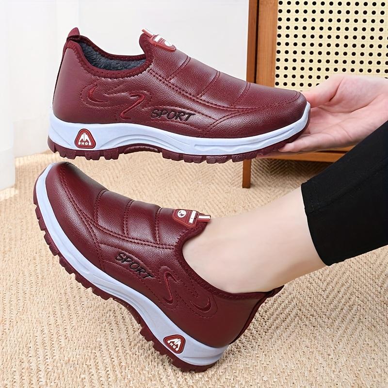 Damenschuhe Lässige Bequeme Warme Sneaker für Herbst und Winter 40 rot