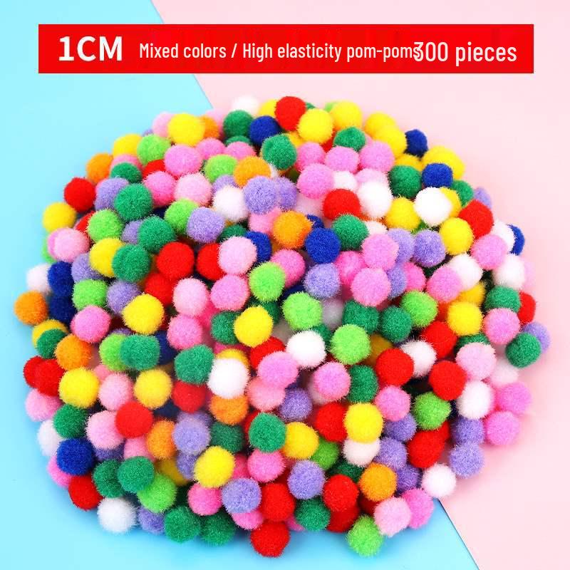 Mixed Color Fluffy Pom Poms: High Elasticity Handmade Plush Balls for DIY Decorative Accessories