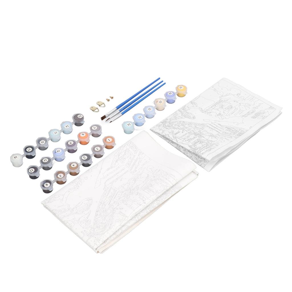 Paint By Number Kit Venetian Night Pattern DIY Canvas Pigment Brushes Oil Painting By Number Set for Adults