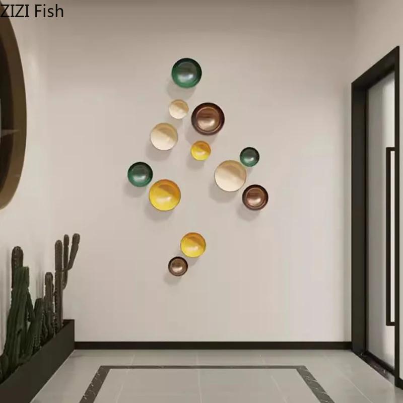 Colorful Disks Wall Hanging Ornaments Room Aesthetics Living Room Sofa Wall Background Display Round Hanging Decorations