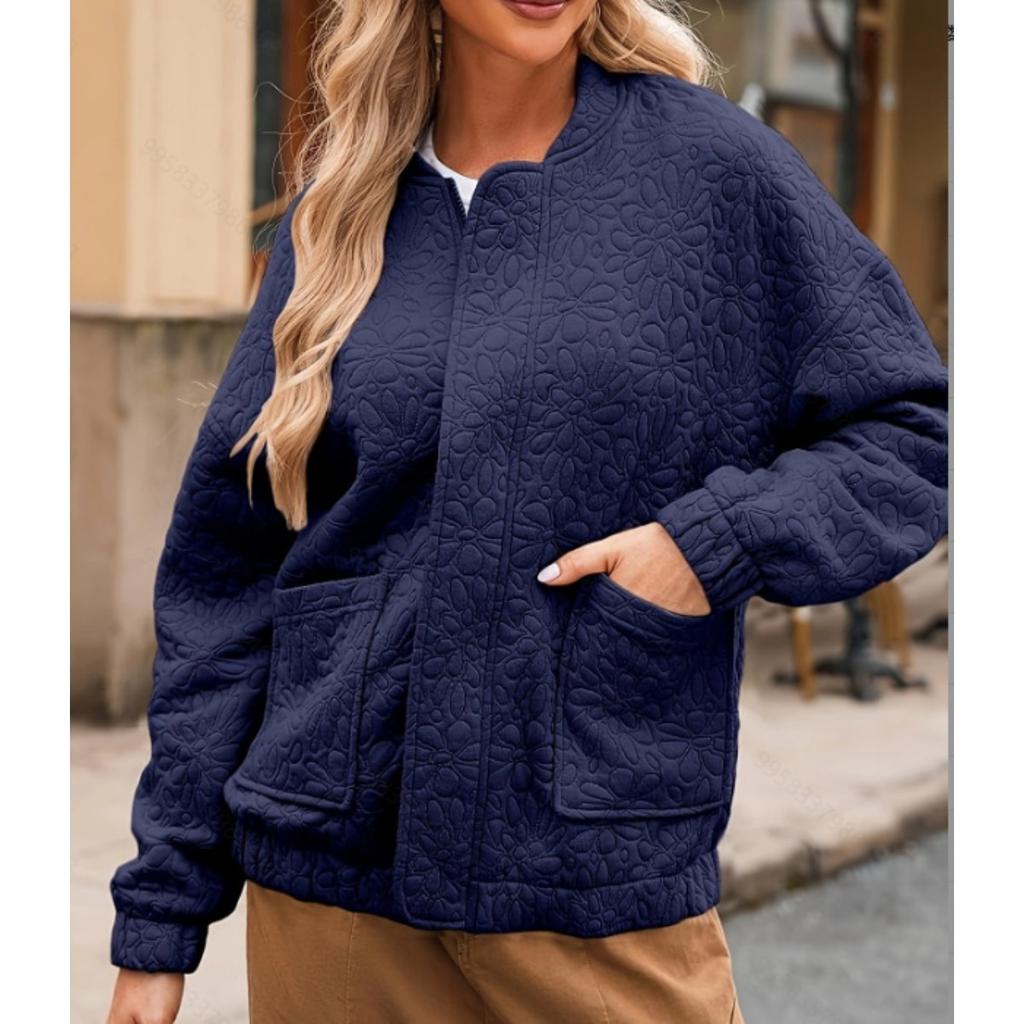 2025 Autumn Winter Fashion Button Textured Long Sleeve Cardigan Coat Jacket for Women - European American Hot Sale