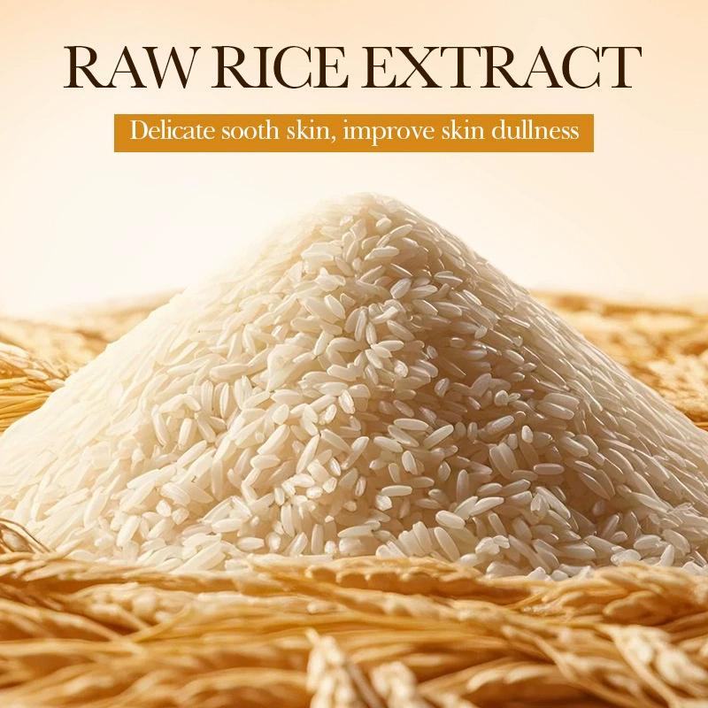 5Pcs Bioaoua Rice Raw Whitening Set Brighten Hydrating Moisturize Soothing Facial Cleanser+Toner+Essence+Lotion+Cream Skincare