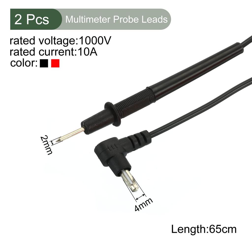 YOKIVE 2pcs Test Lead Multimeter Probe Cable with Banana Plug Ideal for Electronic Components