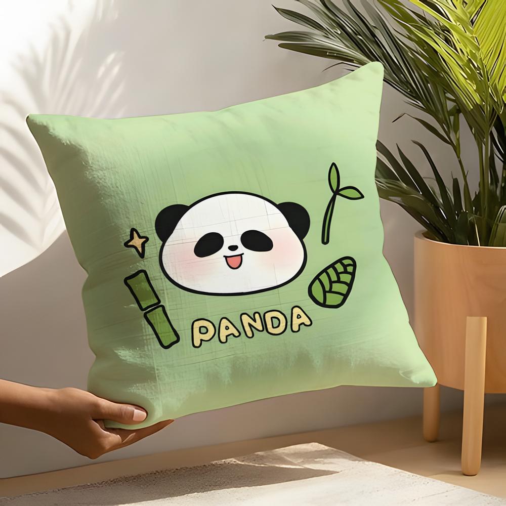 Cute Lovely Cartoon Panda Pillow Case Linen Cushion Covers For Decorative Sofa Home Pillows Case Car Chair Pillows Cases