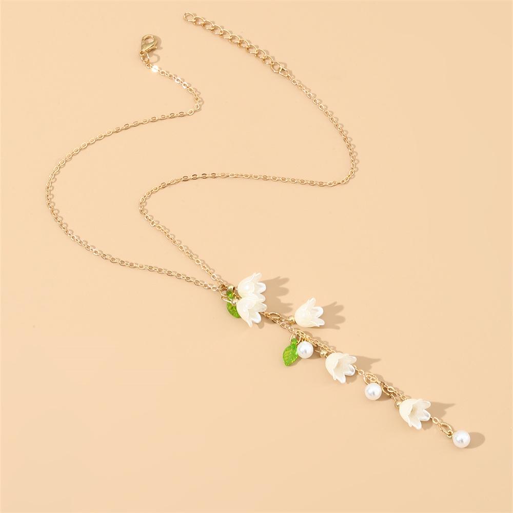 Fashionable And Beautiful Necklace, Long Tassel, Bell, Orchid Necklace