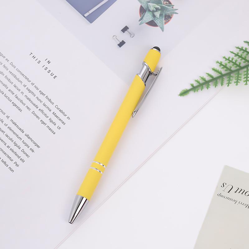 Spot Metal Ballpoint Pen with Aluminum Barrel and Capacitive Touch Tip – Customizable Logo Gift Pen