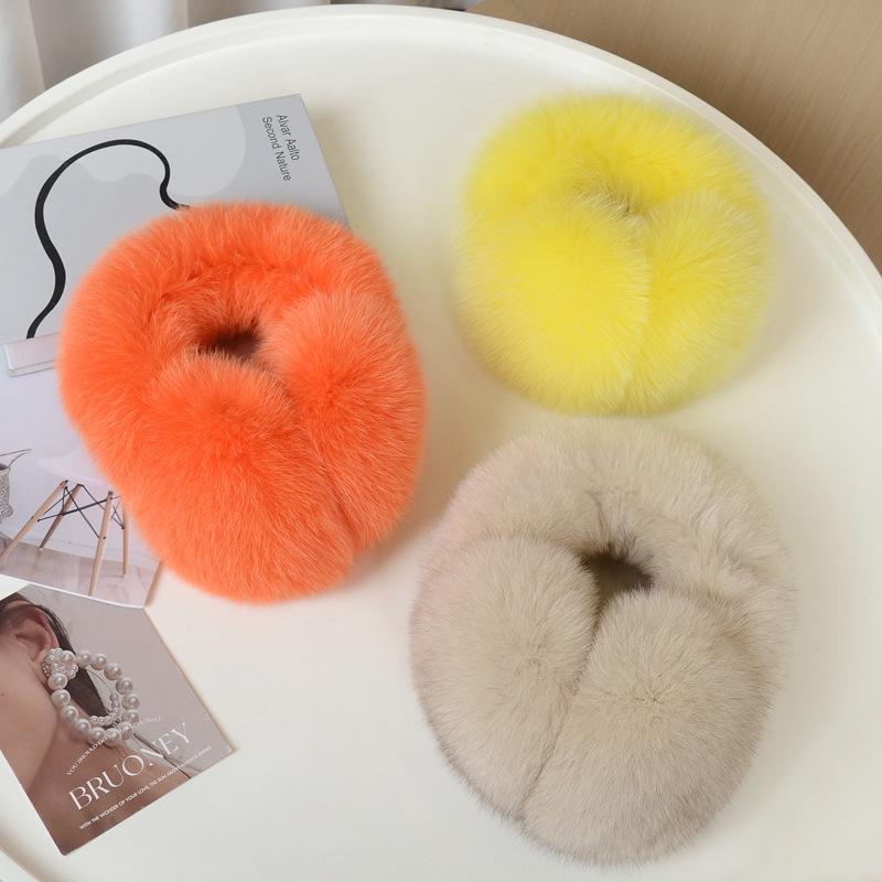 Women's Cute Fox Fur Earmuffs - Warm Winter Ear Warmers