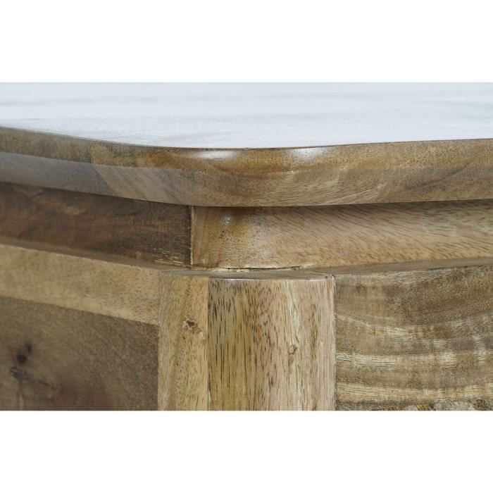 Table basse - Marque - Modèle - Métal - Bois de manguier - 116x60x46 cm