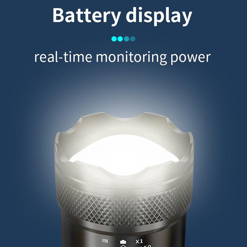 Telescopic Zoom Flashlight USB Rechargeable Zoomable Lamp Outdoor Lighting For Fishing, Riding, Camping, Hunting