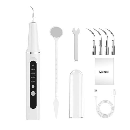 מסיר אבנית שיניים עם 1-4 ראשים להחלפה הסרת אבנית ופלאק כלי דנטלי לבית ולנסיעות נטען אולטרסוני חשמלי לניקוי שיניים