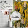 Vibrant Botanical Peony Floral Shower Curtain Yellow Background Luxury Garden Birds Waterproof Bathroom Decor Home Accent Curtai