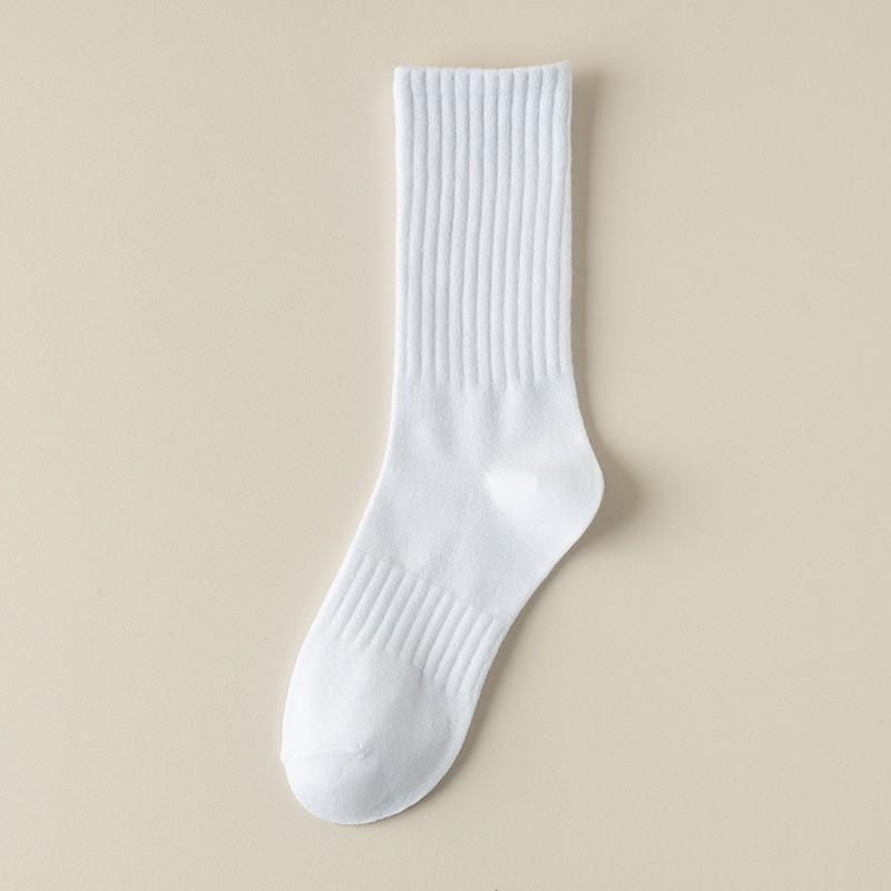 White Striped Socks Pile Socks Spring And Autumn Versatile Cotton Boneless Medium Tube Socks College Style Stockings Women