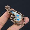 K2 Azurite Pendant Gemstone Jewelry, 999 Copper Wire Wrapped Pendant, Handmade Jewelry Birthstone Pendant, Gift For Him