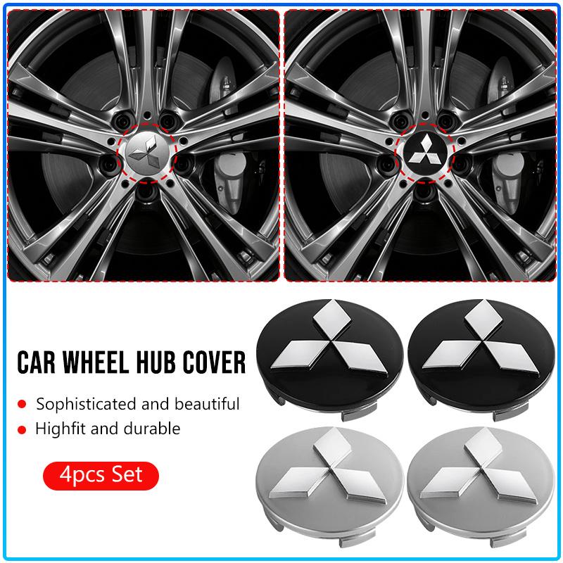 4 szt. Osłona Piasty Koła Samochodu 3D Metalowa Nakładka Środkowa Felgi Wodoodporna Do Mitsubishi Lancer Lancer ASX Outlander 2 3 Pajero Mirage exzos Pajero 4