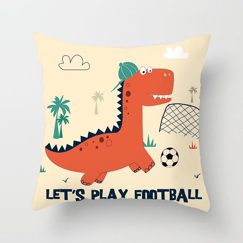 Cartoon Dinosaur Pillow Cover Children's Room Decorative Pillow Cushion Cover