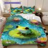 Frog Pattern Bedding Quilt Set Quilt Cover Pillowcase Home Decoration Birthday Gift (1 * duvet cover + 2 * pillowcase, without core)