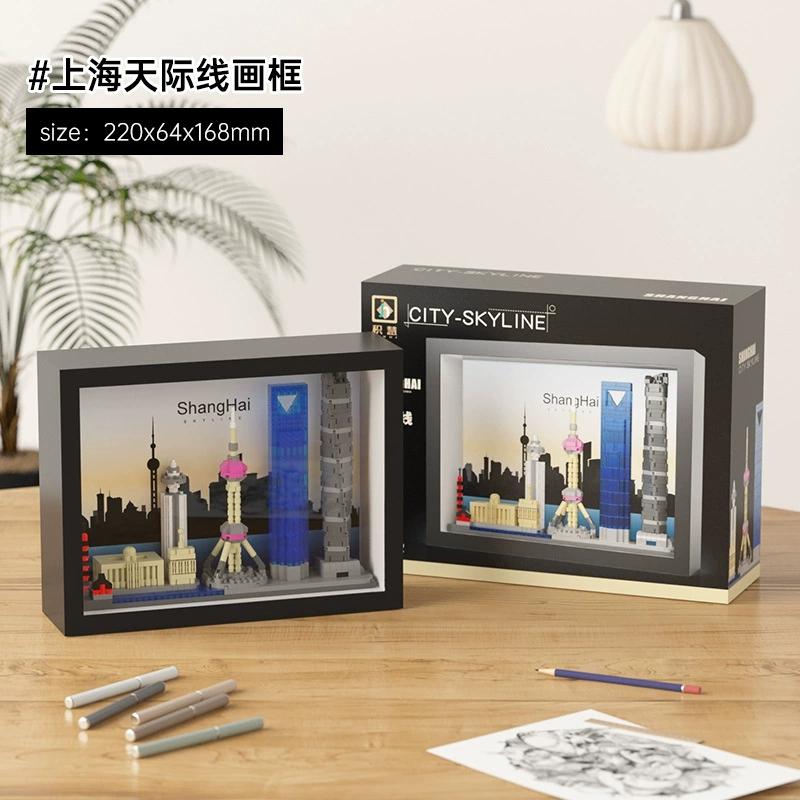 

MOC Архитектура Горизонты Париж Лондон Нью-Йорк Дубай Шанхай Вид улицы Конструктор Мини-конструктор Украшение Игрушка Color Box