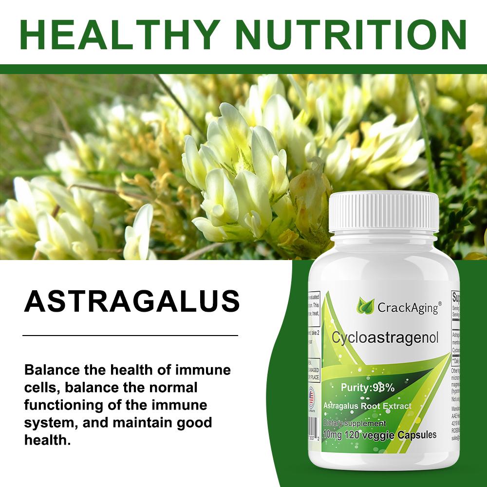 Cycloastragenol 98% Telomere Lengthening Supplements Immune Booster 120 Capsules