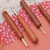 Pack of 4 Crosses Stitching Seam Ripper Featuring Wood Handle for Thread Removal and Comfortable Ergonomic Grip