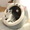 Casa per Animali Cartone Animato Calda Cuccia per Cani Kennel Letto Morbido con Fiocco Cuscino Lavabile Cuccia per Cucciolo Pieghevole Casa per Cani Gatto Piccolo