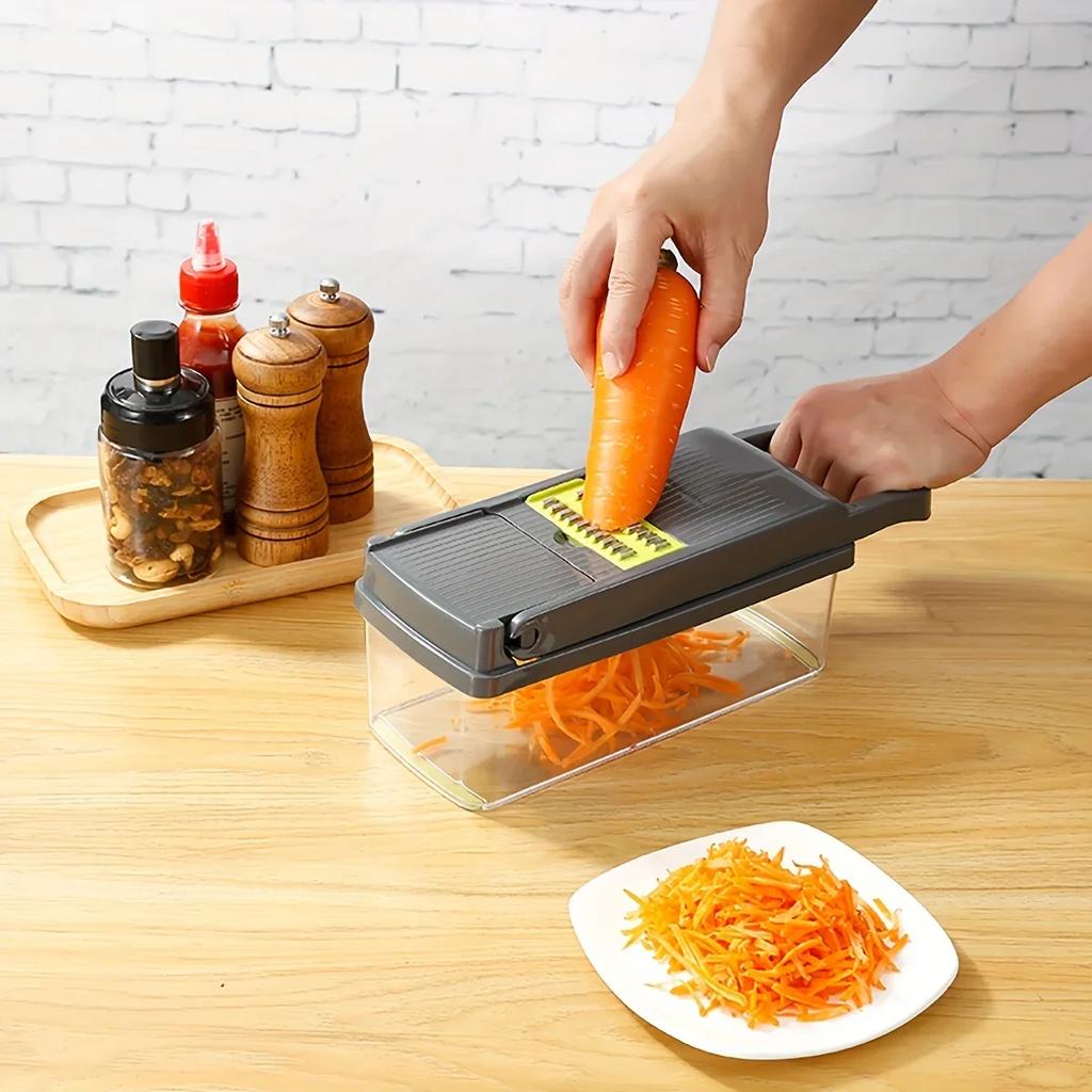 14pcs Vegetable Chopper Multifunctional Fruit Slicer Manual Food Grater Vegetable Slicer Cutter With Container  Kitchen Gadgets
