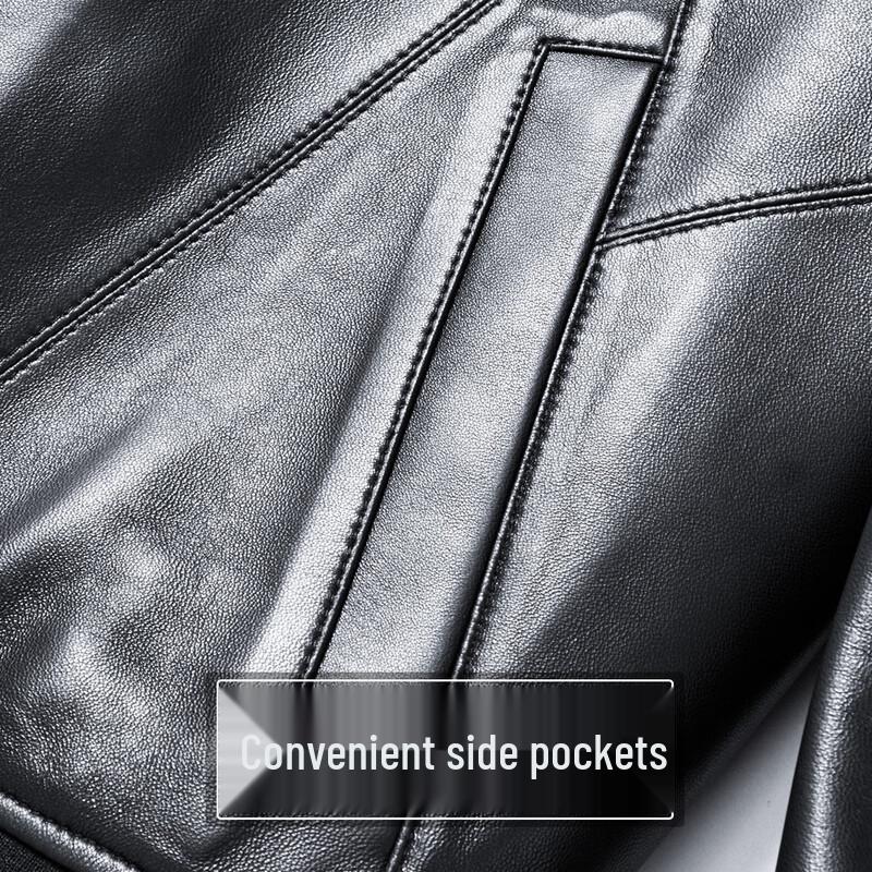 Men's Lambskin Baseball Collar Leather Jacket