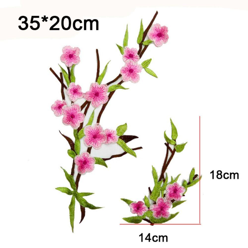 2pcs Exquisite Clothing Applique Elegant Clothes Patches DIY Flower Embroidered Patches  Sewing