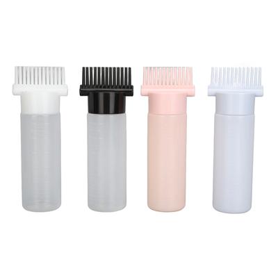 4 peças Frasco Aplicador com Pente com Escala Clara Fácil de Apertar Frasco Pincel para Coloração de Cabelo para Cabelo