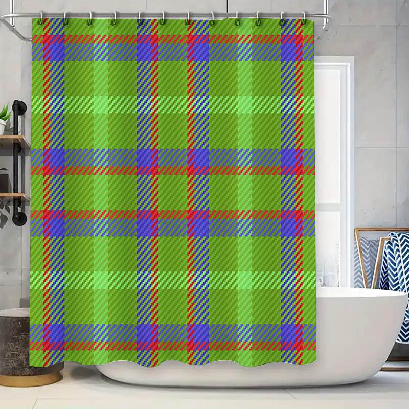 

Green Plaid Shower Curtain Polyester Fabric Waterproof Bathroom Decor Home Decoration (Size: 180Cmx240Cm) W60H190(CM)-1 Pcs