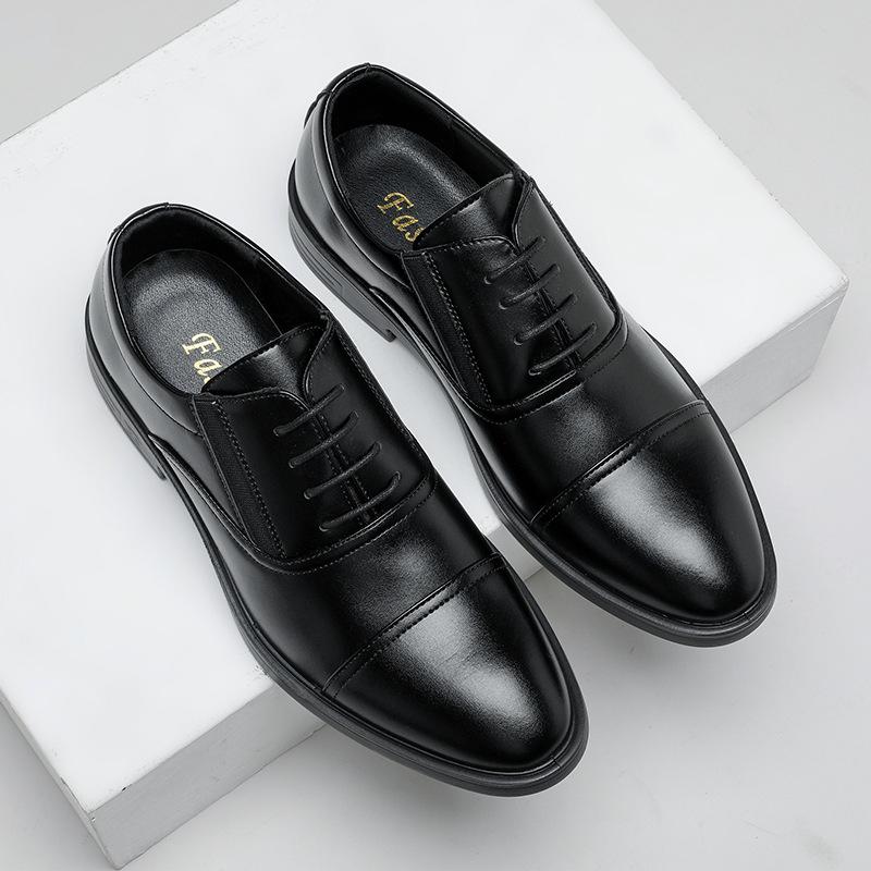 Sapatos Derby Masculinos da Moda Outono Estilo Britânico Sapatos Sociais Formais Sola Antiderrapante Oxfords Masculinos Design de Painel de Contraste