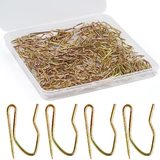 140 PCS Metal Curtain Hooks for Drapes, 1.2 in Rustproof Drapery P for Pinch Pleat Curtain, S-Shaped Pin-On Hook for Window, Door, Shower, RV Curta