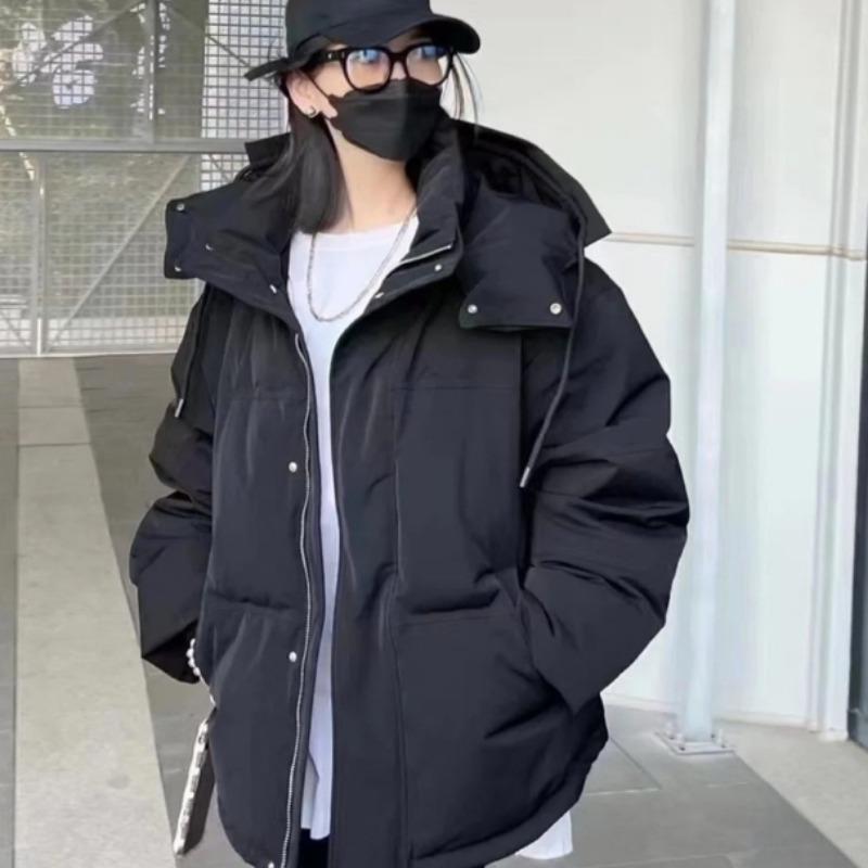 Zima Nowy Krótki Pogrubiony Płaszcz Watowany Bawełną Puchową