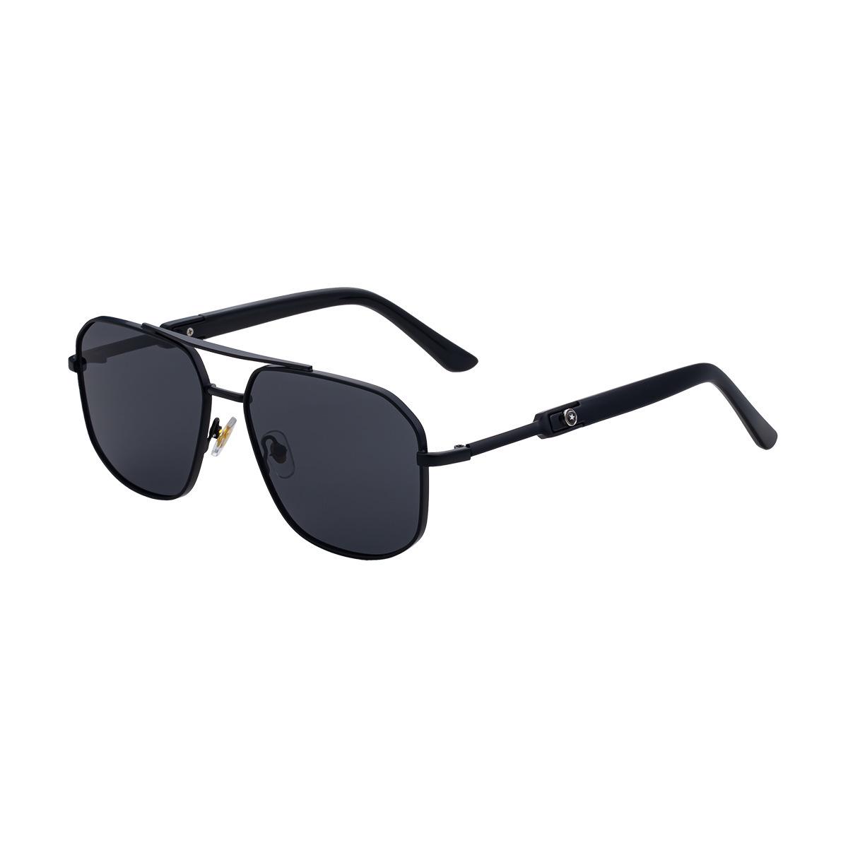 2025 Men s Retro Square Sunglasses with Metal Frame and Double Bridge