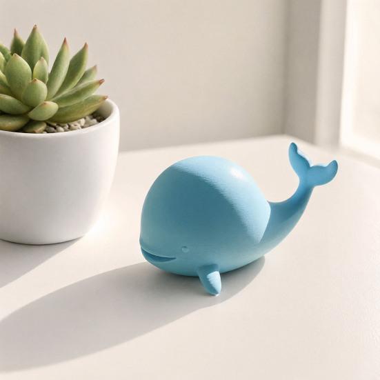 Cute Whale Figurine, 3D Printed Whale Ornament Desktop Decoration, Mini Whale Statue for Office Home Desk