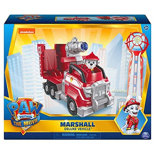 Paw Patrol Marshall's Deluxe Movie Transforming Fire Engine Toy Car with Collectible Action Figure, Toy for Kids Ages 3 and Up