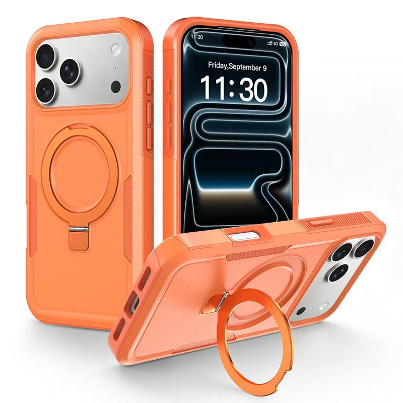 Coque Magnétique avec Support Invisible Rotatif pour IPhone 18 Pro Max 15 16 17 Pro Anti-Choc Antidérapante Armure Robuste Housse de Protection Robuste