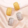 European and American Casual Textured Geometric Rectangular Earrings with a Fashionable and Classic Style for Ladies