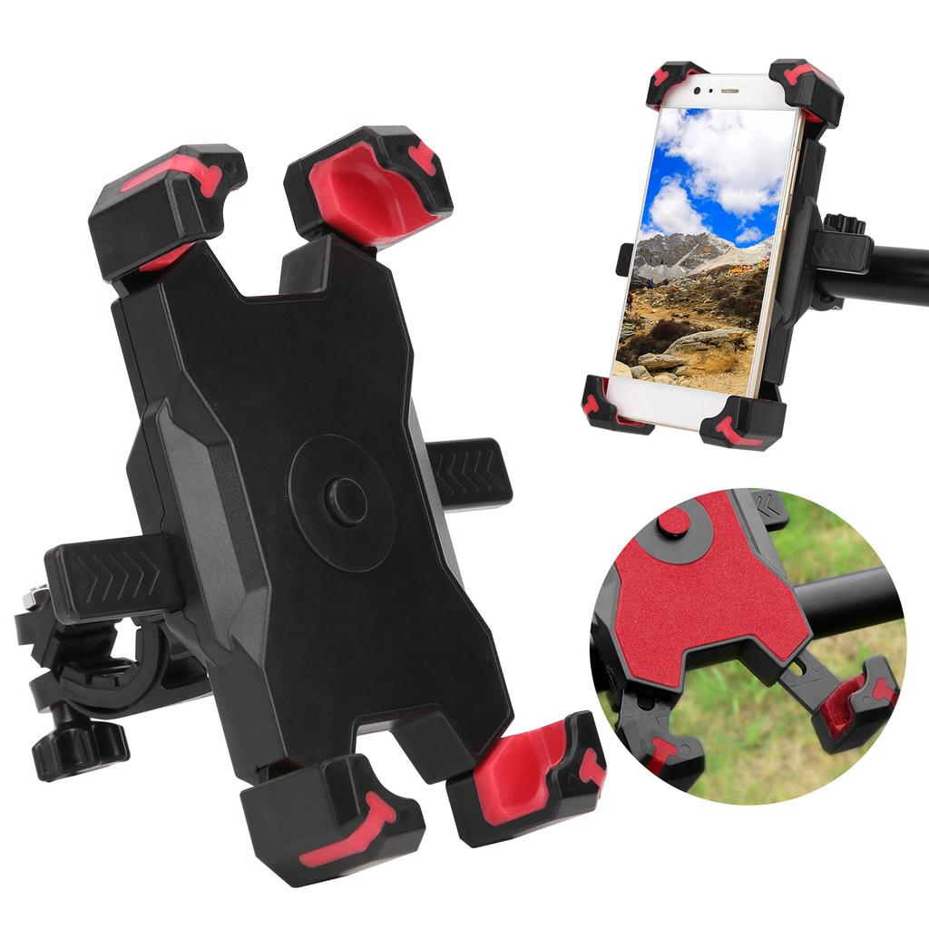 Bicycle Phone Stand Rotatable One Key Lock Navigation Stand Car Shockproof Riding Bracketred
