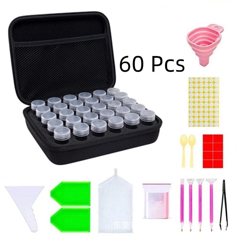 Diamond Painting Accessories Storage Box Tool For Diamond Art Embroidery Bead Storage Compact Organizer For Craft Supplies 60 Pcs