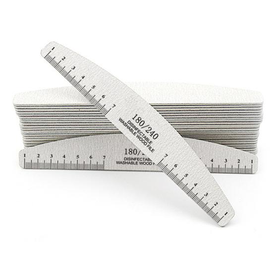 5Pcs Wooden Nail Files Bright Color Reusable Smooth Edge Clear Scale Multipurpose Trim Nails Lightweight Scale Ruler Half