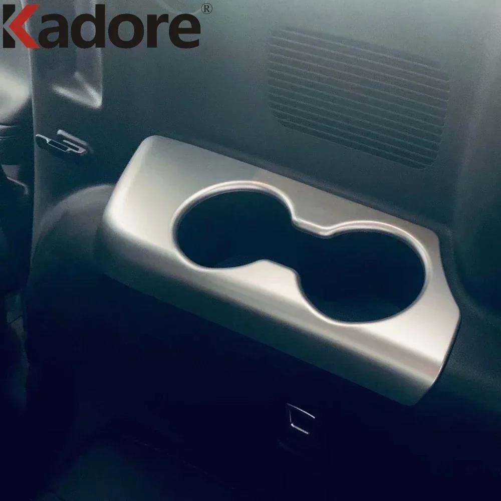 For Toyota Highlander Hybrid - 2024 Carbon Fiber Car Rear Seat Water Cup Holder Frame Cover Trim Interior Accessories